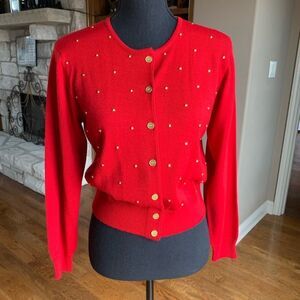 𝅺Outlander‎ Red Beaded Cardigan Sweater